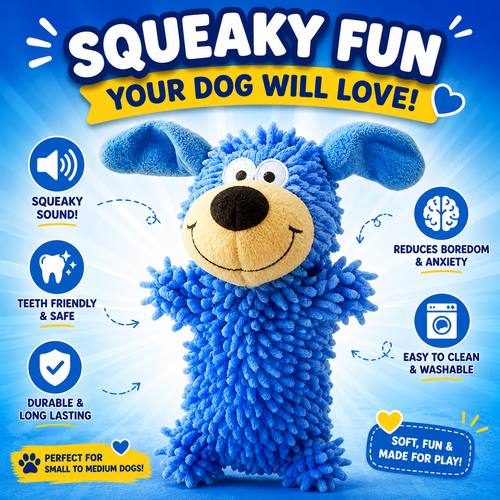 Blue Buddy™ Squeaky Plush Dog Toy