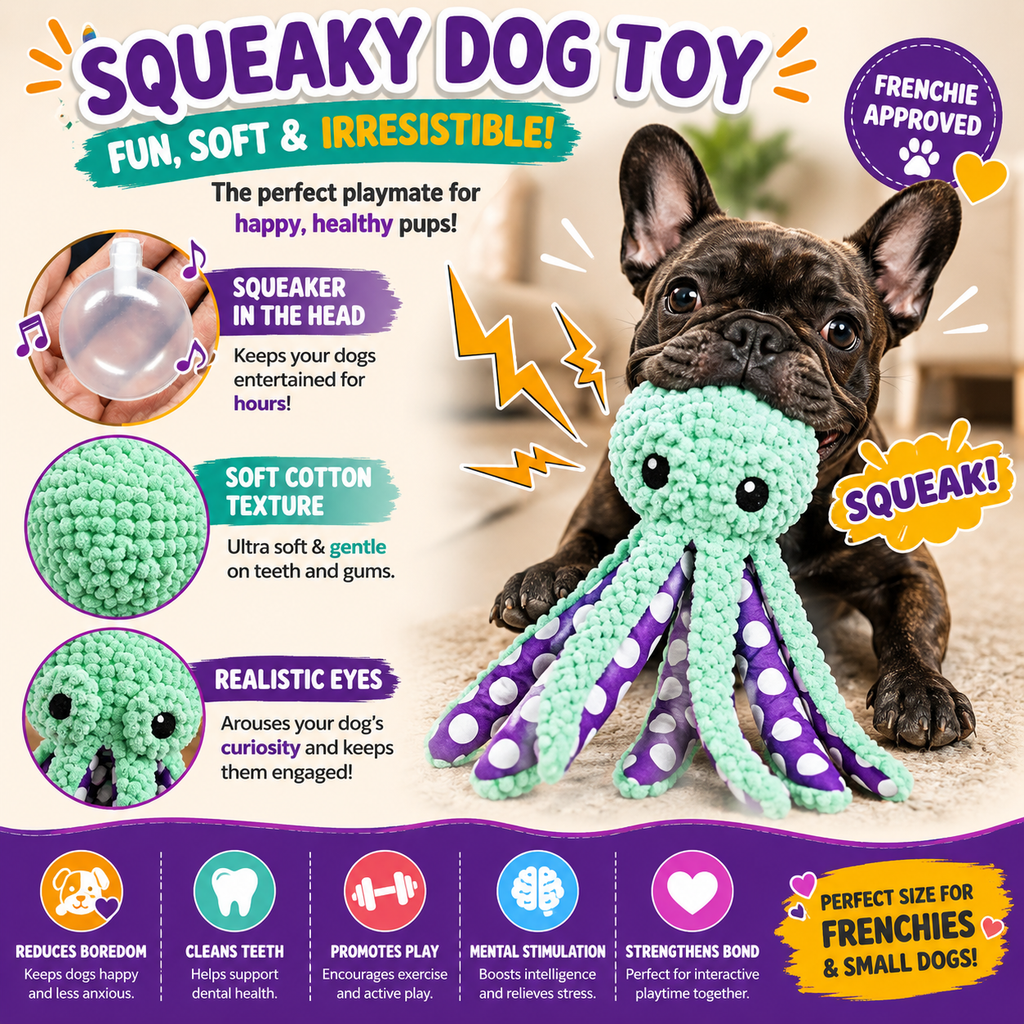 OctoBuddy™ Interactive Plush Squeaky Dog Toy