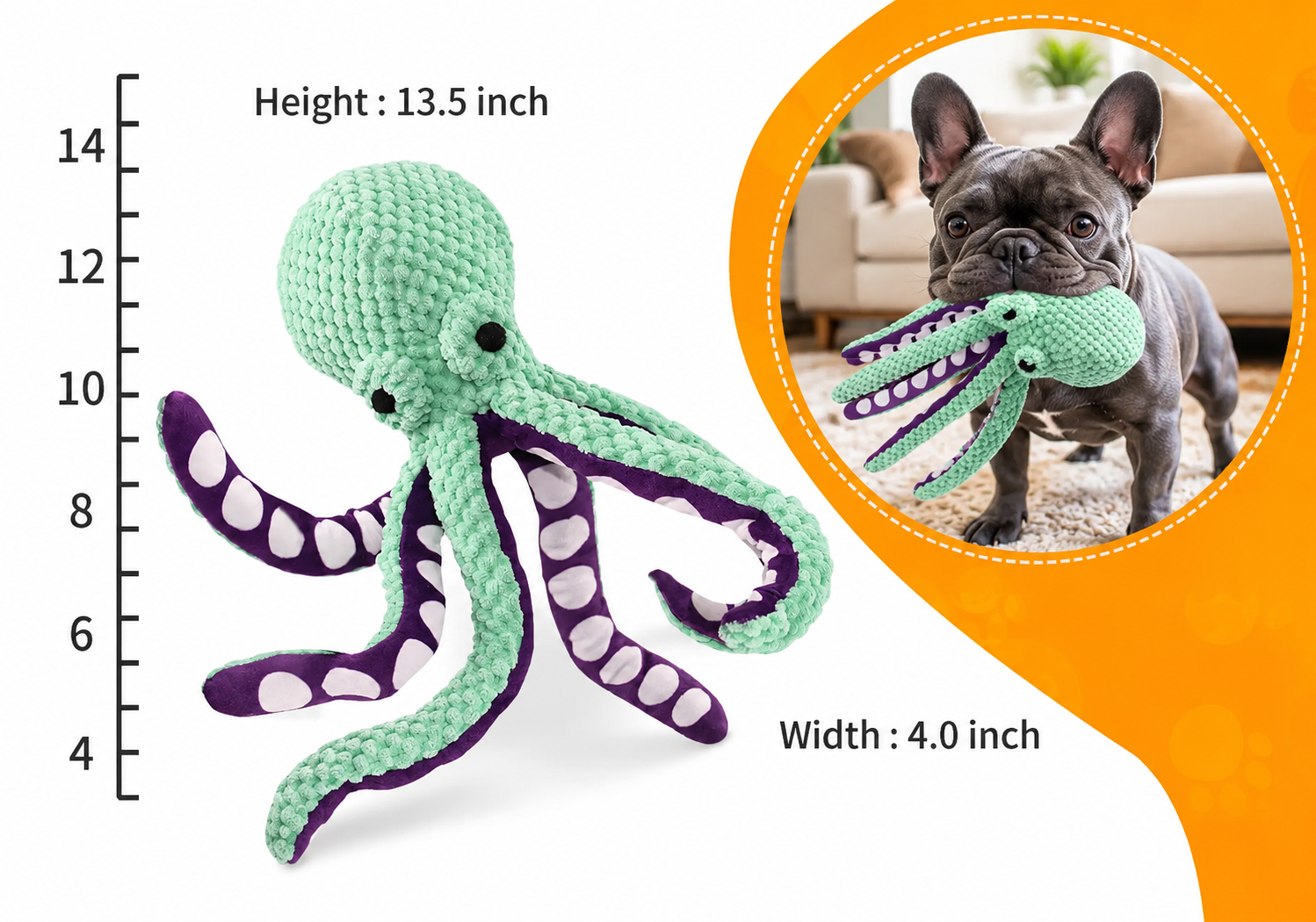 OctoBuddy™ Interactive Plush Squeaky Dog Toy
