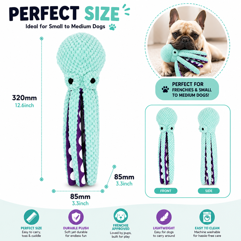 OctoBuddy™ Interactive Plush Squeaky Dog Toy