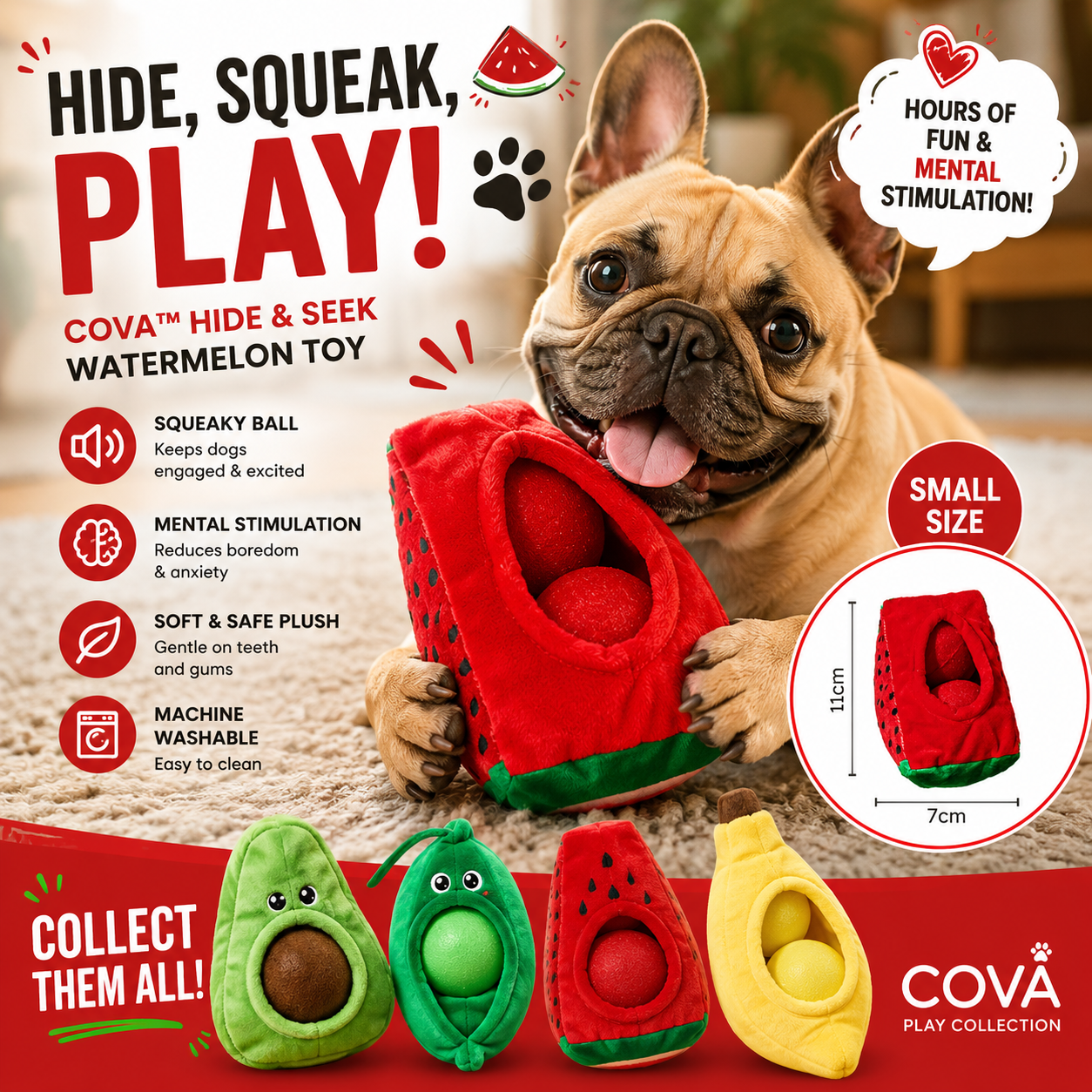 Cova™ Avocado Puzzle Squeaky Dog Toy